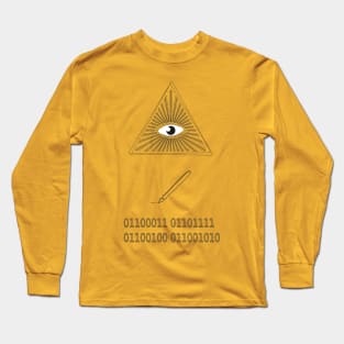 Eye write code computer programmer hipster geek Long Sleeve T-Shirt